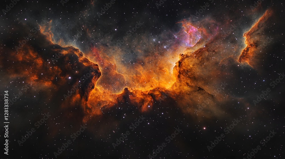 Obraz premium A breathtaking space scene featuring the Butterfly Nebula NGC 6302 with intricate filaments of gas stretching outward in a fiery explosion of colors set against the black expanse of the universe 