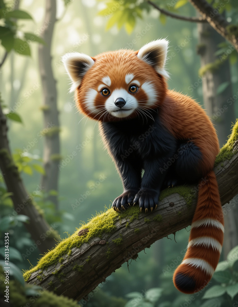 Fototapeta premium Fiery Charm: Red Panda