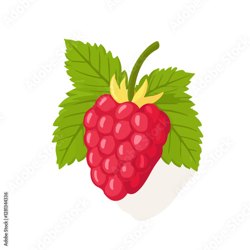2D flat vector illustration Raspberry Leaf icon isolated on a white background.

