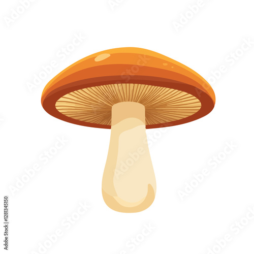2D flat vector illustration Reishi Mushroom icon isolated on a white background.

