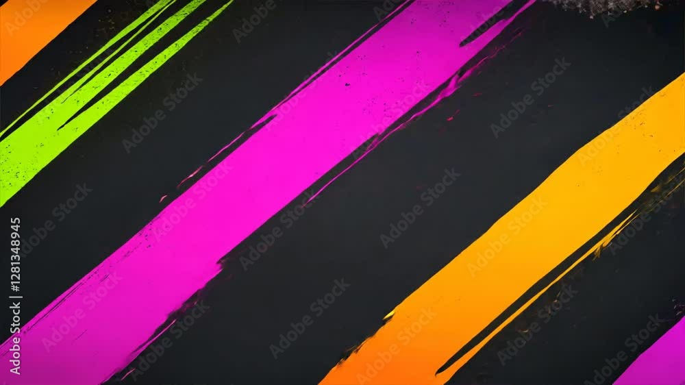 Vibrant Abstract Background with Bold Brush Strokes in Bright Colors