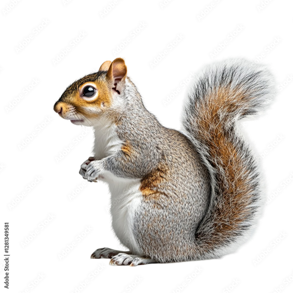 Fototapeta premium Adorable Grey Squirrel: High-Resolution Wildlife Photo
