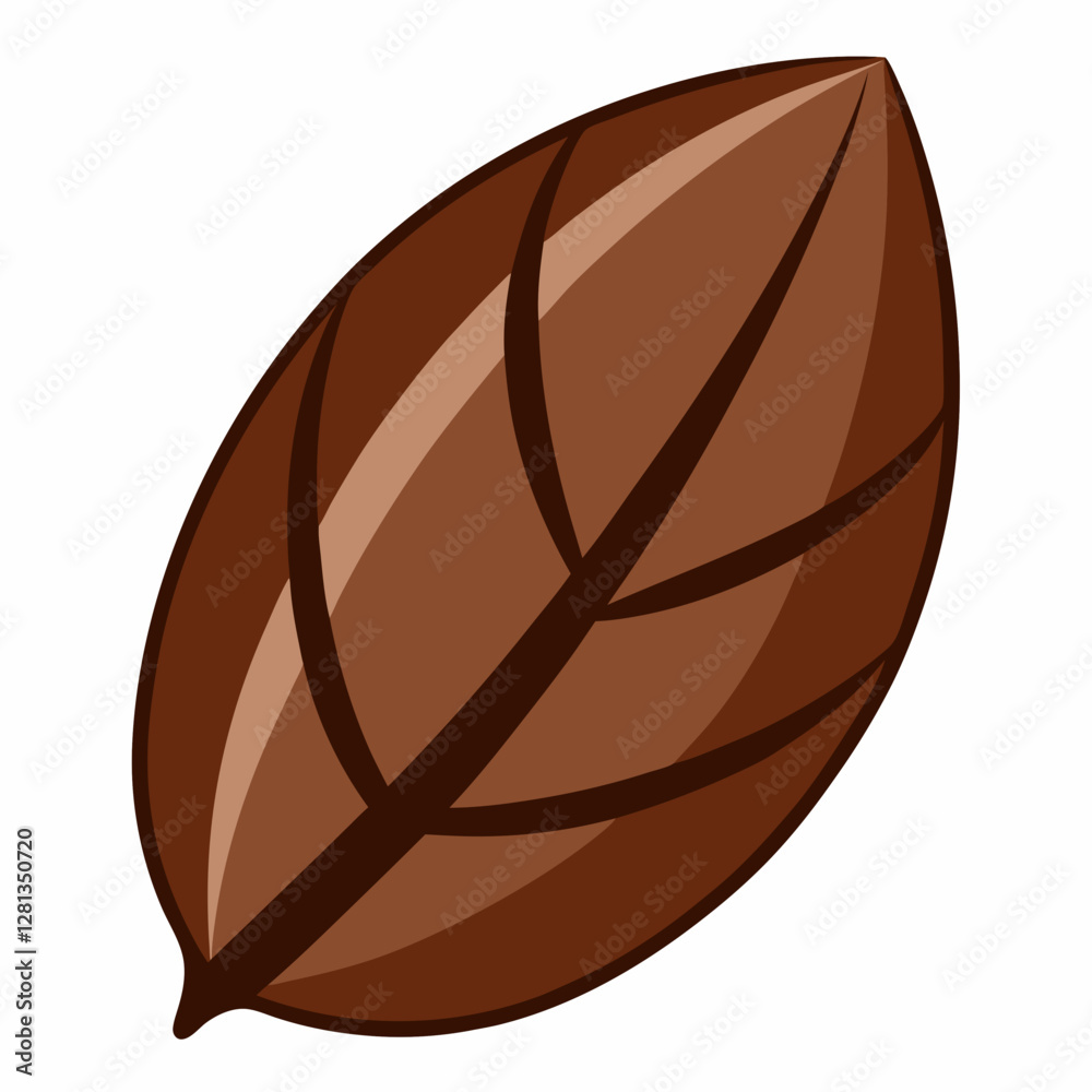 Fototapeta premium Coffee leaf dried dark brown, white background