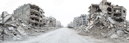 War-Torn City Street Devastation photo