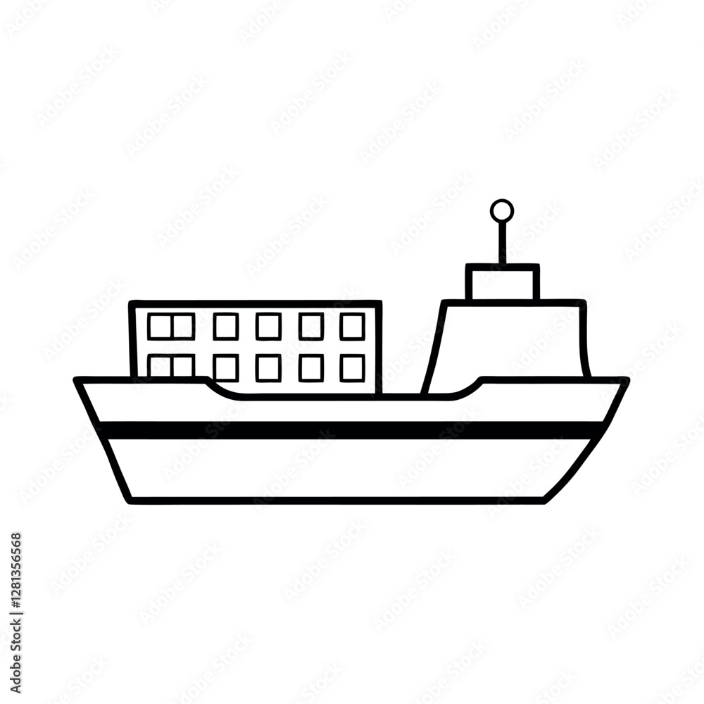 Container Ship Silhouette Vector for Designers Container Ship Silhouette Vector for Designers