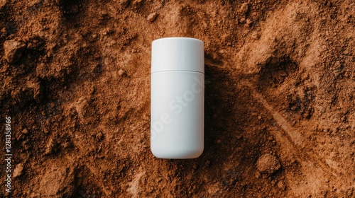 Mockup of Deodorant Container on Rugged Earth Background