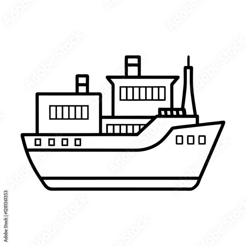 Ocean Freight Line Art Vector Graphic