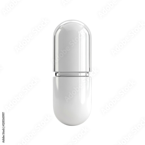 White Capsule Mockup: 3D Render for Pharmaceutical Design