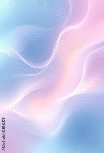 Abstract pastel gradient waves with soft and flowing design