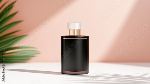 Wallpaper Mural Elegant Black Perfume Bottle on Smooth Surface with Matte Finish Torontodigital.ca