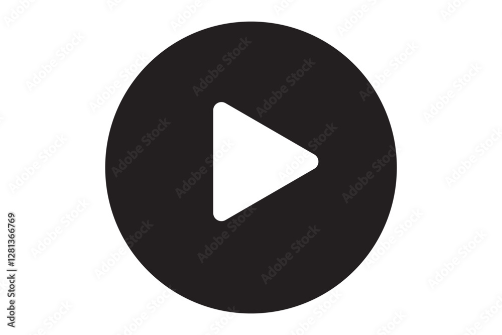 Play icon vector illustration, button, play icon, play sign vector on white background Play icon vector illustration, button, play icon, play sign vector on white background