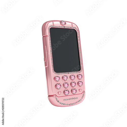 realistic y2k retro mobile phone hot pink girly png