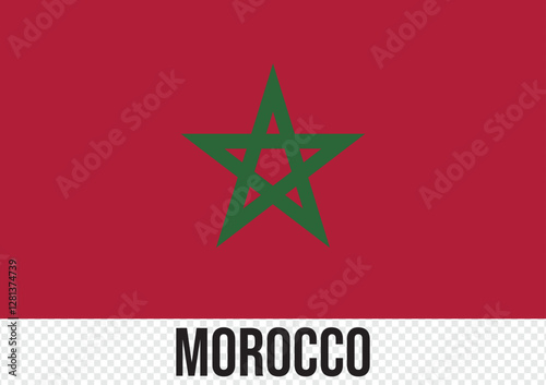 Morocco flag. Flag of Morocco. The flag of Morocco. Flag icon. Standard color. Standard size. A rectangular flag.  Vector illustration.