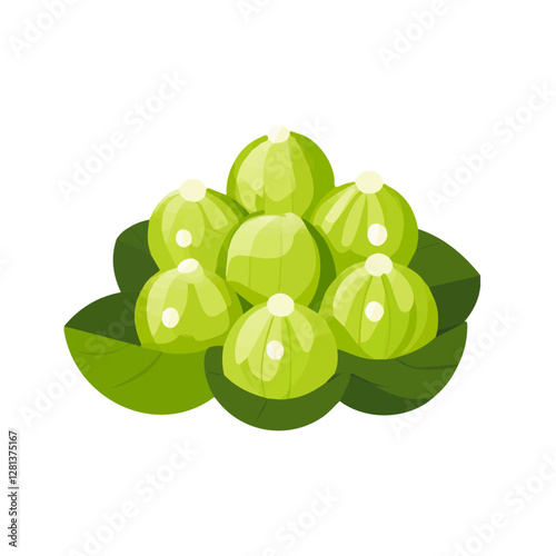 2D flat vector illustration Water Chestnut icon isolated on a white background.

