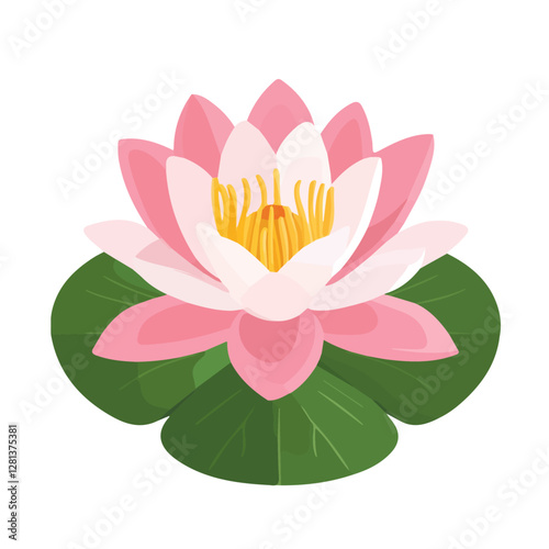2D flat vector illustration Water Lily icon isolated on a white background.

