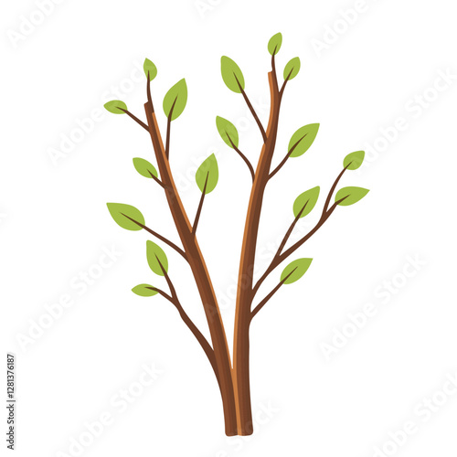 2D flat vector illustration Woody Stems icon isolated on a white background.

