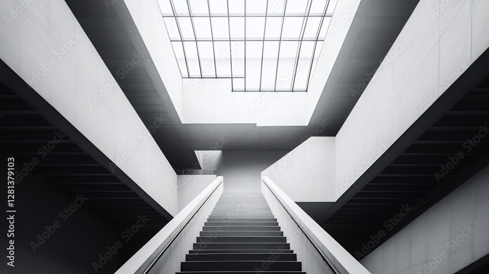 Fototapeta premium Modern Architecture: A Staircase to Light