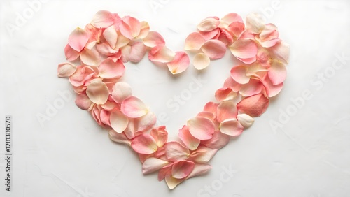 Obraz na płótnie Minimalist Pink Rose Petals Heart Shaped Valentine w salonie