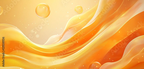 abstract background with golden waves