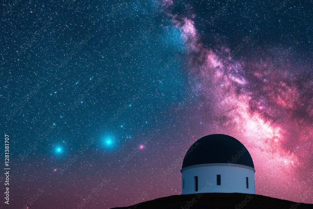 Vast Starry Sky Above Observatory Under the Cosmic Wonders Vast Starry Sky Above Observatory Under the Cosmic Wonders
