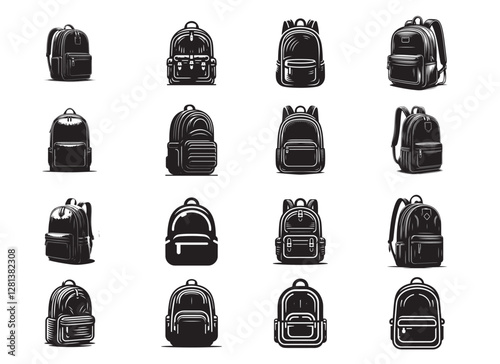Handcrafted School Backpack Silhouette Vector for Digital and Print Use
