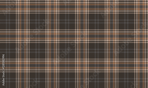 Seamless plaid pattern, brown, cream, orange, gray, suitable for designing clothes, skirts and pants, giving a warm and modern touch, vector illustration.