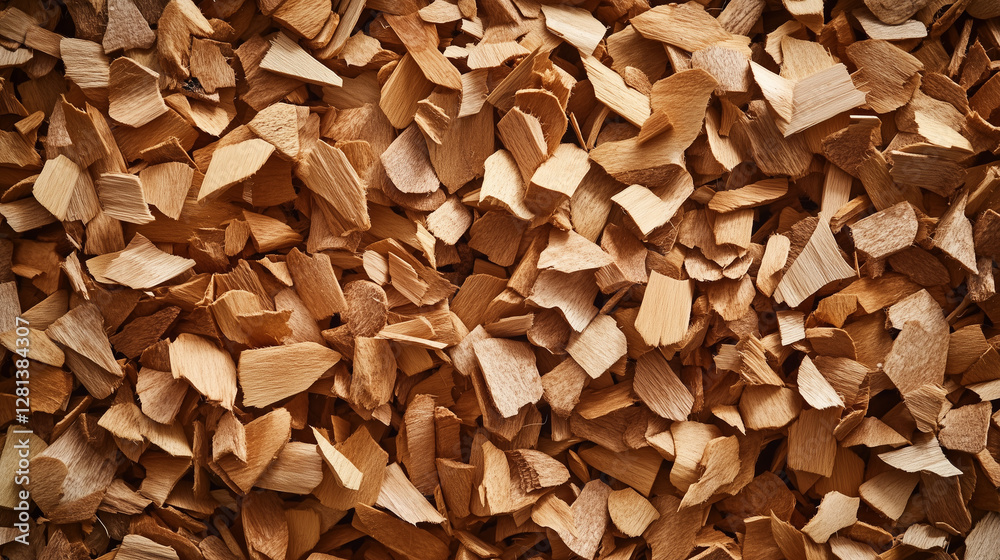 Wood chips with detailed and textured natural surface Wood chips with detailed and textured natural surface