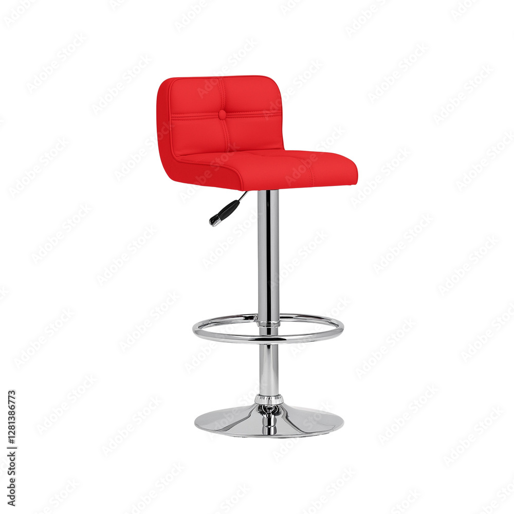 stylish red padded bar stool with a chrome base png stylish red padded bar stool with a chrome base png