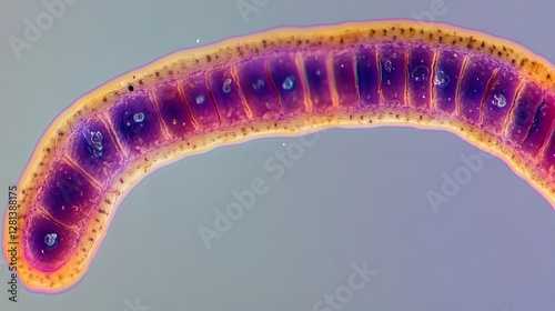 Microscopic View of Trypanosoma brucei Parasite Under Phase Contrast Microscope photo