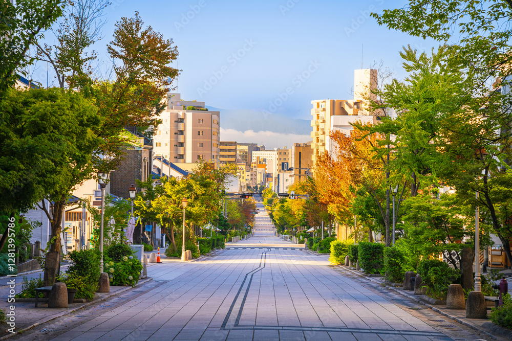 Nagano, Japan along Nakamise Street Nagano, Japan along Nakamise Street