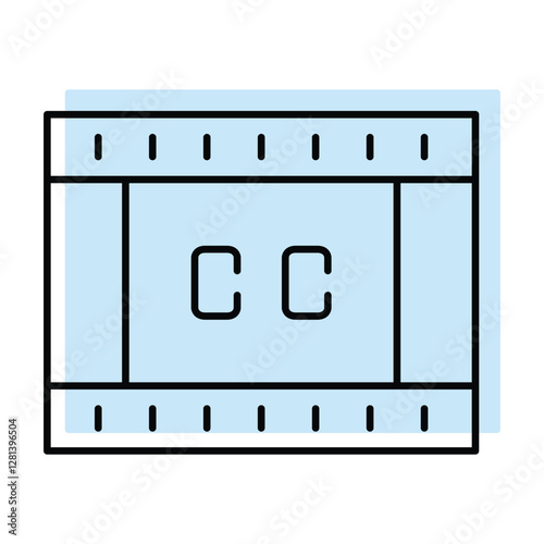 Video Captioning color shadow thinline icon, vector, pixel perfect, illustrator file 
