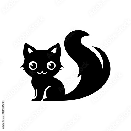 Wallpaper Mural Black Cat vector art on a white background, Torontodigital.ca