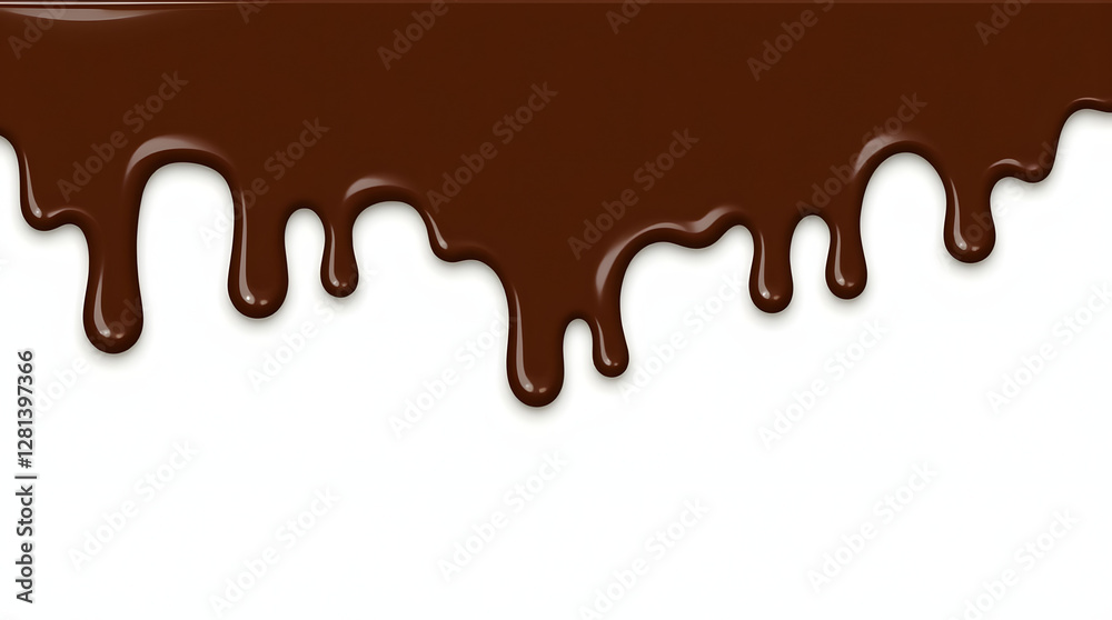 Rich, Glossy Chocolate Dripping in a Smooth, Mouthwatering Flow, Evoking Indulgence and Sweet Delight Rich, Glossy Chocolate Dripping in a Smooth, Mouthwatering Flow, Evoking Indulgence and Sweet Delight