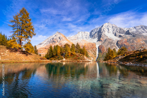 Lac Bleu in Arolla, Switzerland in the Val d'Hérens photo