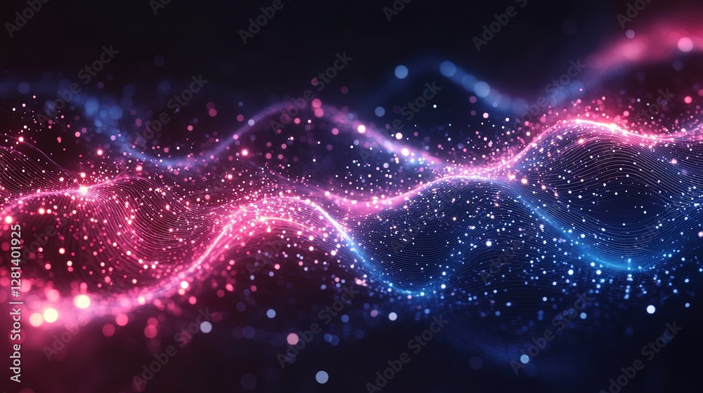 Obraz premium Futuristic abstract technology background with glowing lines, circuit patterns, and interconnected data flows 
