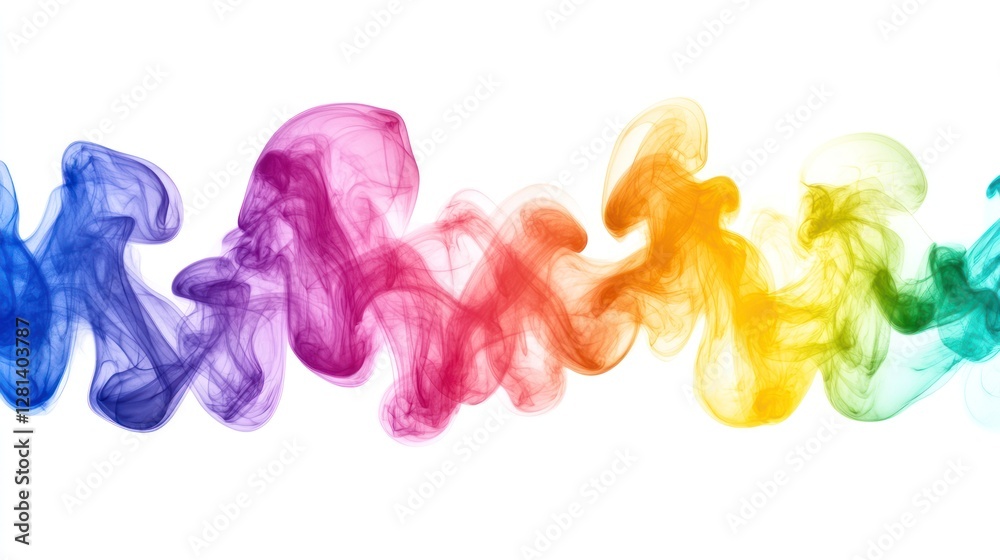 Fototapeta premium Abstract Rainbow Colored Smoke Swirls Design