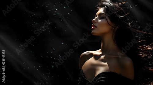 model at a studio photoshooting