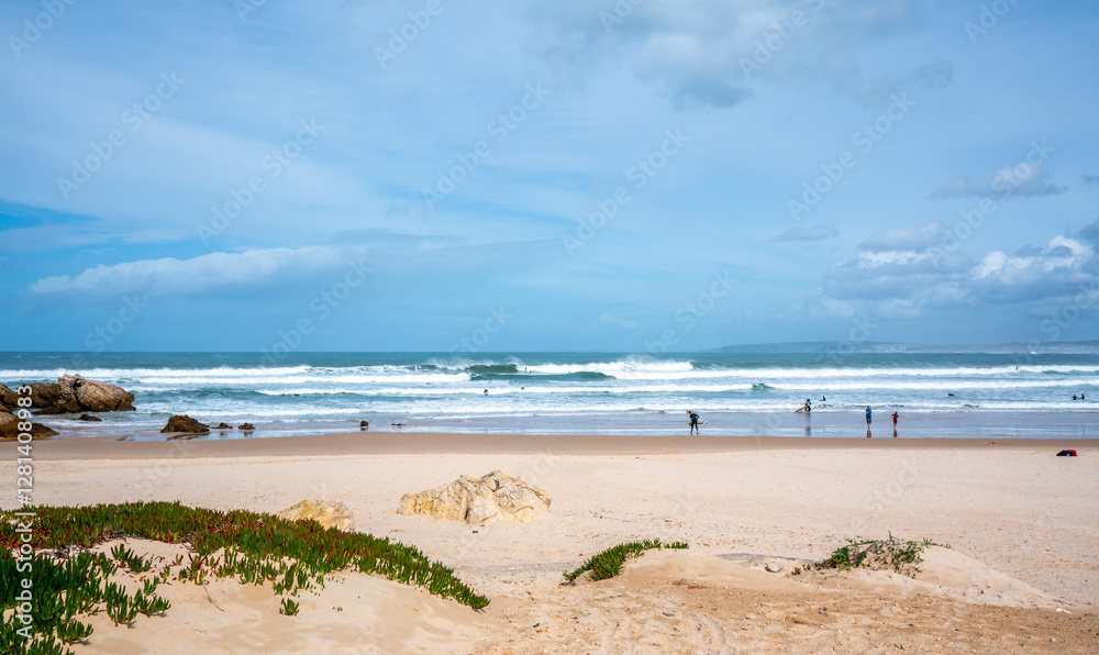 Coast line of a small village in portugal called Peniche