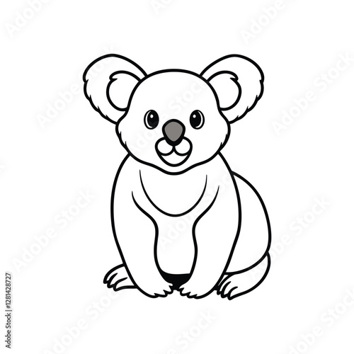 Koala on White Background – Cute Australian Wildlife Marsupial in Isolated View