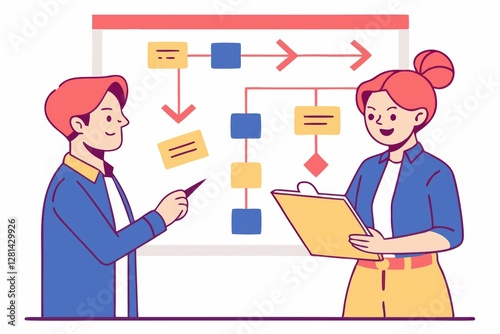 Collaborative Teamwork and Workflow Planning in a Modern Illustration