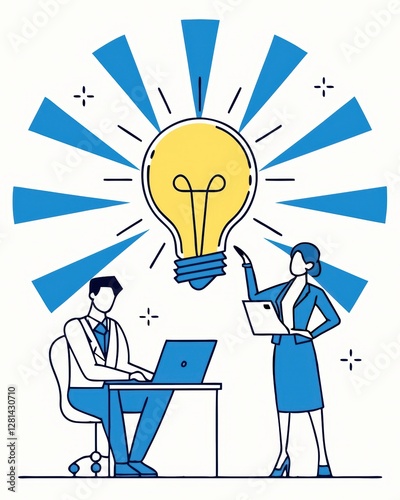 Innovative Business Strategy and Teamwork Concept Illustration