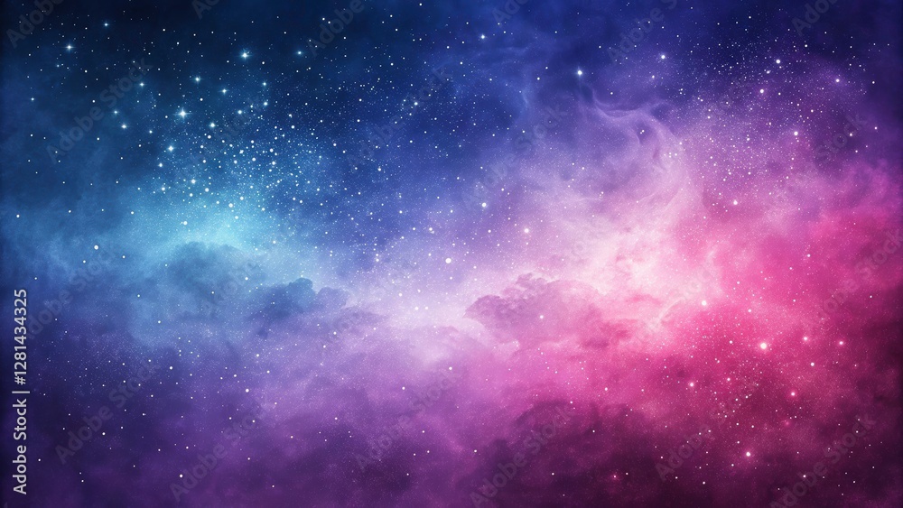 Obraz premium Stunning Cosmic Nebula with Vibrant Purple and Blue Starry Sky