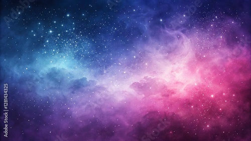 Stunning Cosmic Nebula with Vibrant Purple and Blue Starry Sky