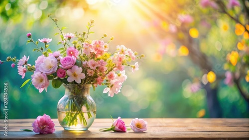 Wallpaper Mural Soft Focus Background with Blooming Flowers in Vase, relaxing scene, nature art Torontodigital.ca