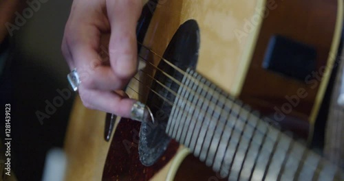 playing the guitar
