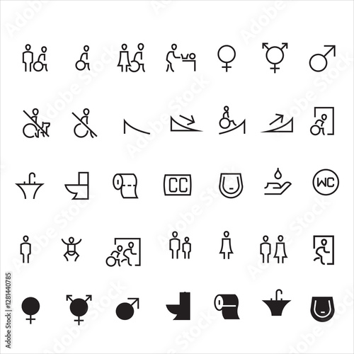  Restroom Icon design with Illustrator vector file.