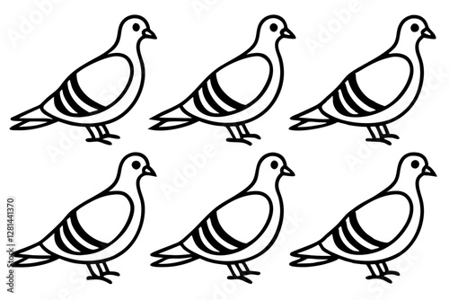 Wallpaper Mural Elegant Pigeon Outline Design Torontodigital.ca