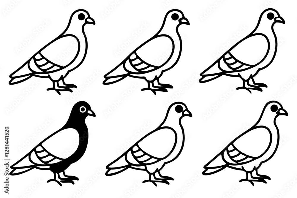 Fototapeta premium Elegant Pigeon Outline Design