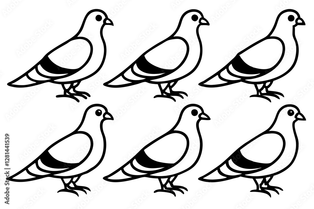 Obraz premium Elegant Pigeon Outline Design