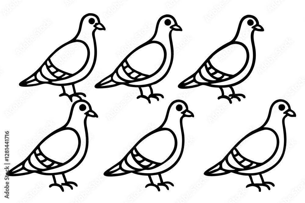 Fototapeta premium Elegant Pigeon Outline Design